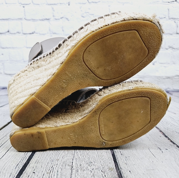 VINCE | Spencer leather open toe espadrille wedge sandals - Picture 11 of 12